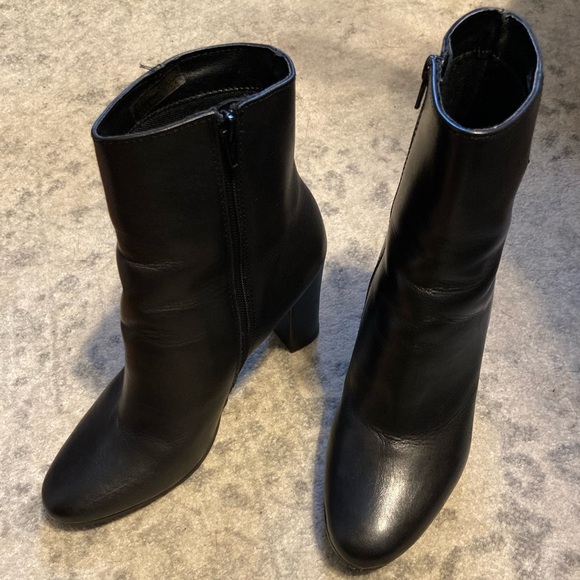 Black Leather Ankle Boots - Picture 2 of 8